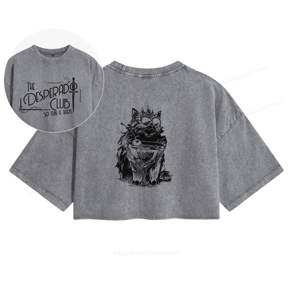 Pagewings The Desperado Club Women's Washed Cropped T-shirt