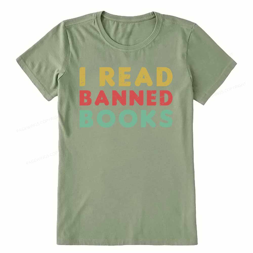 Pagewings Vintage I Read Banned Books Geek Readers T-Shirt Unisex Classic T-shirt