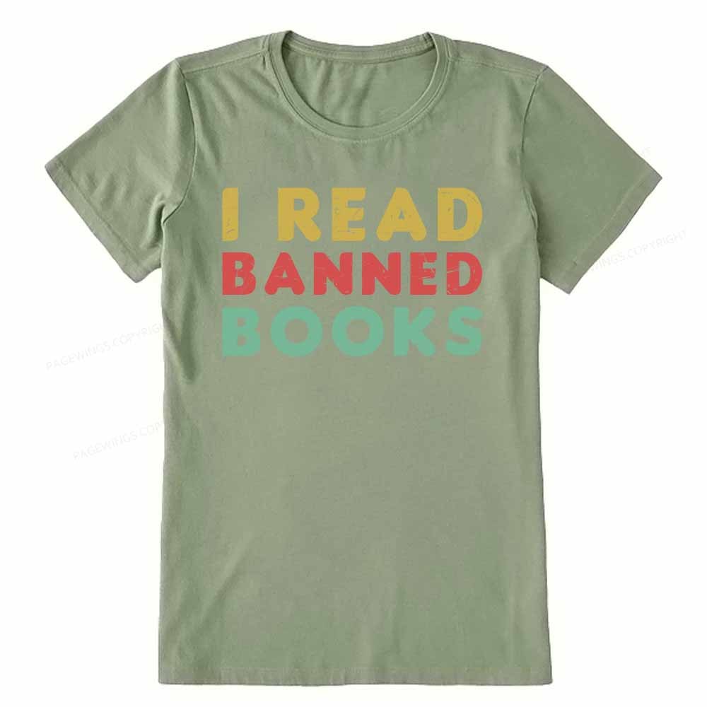 Pagewings Vintage I Read Banned Books Geek Readers T-Shirt Unisex Classic T-shirt