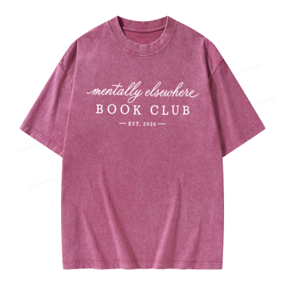 Pagewings Mentally Elsewhere Unisex Washed T-shirt