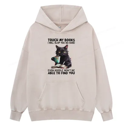 Pagewings Touch My Books I Will Slap You So Hard Unisex Washed Hoodie