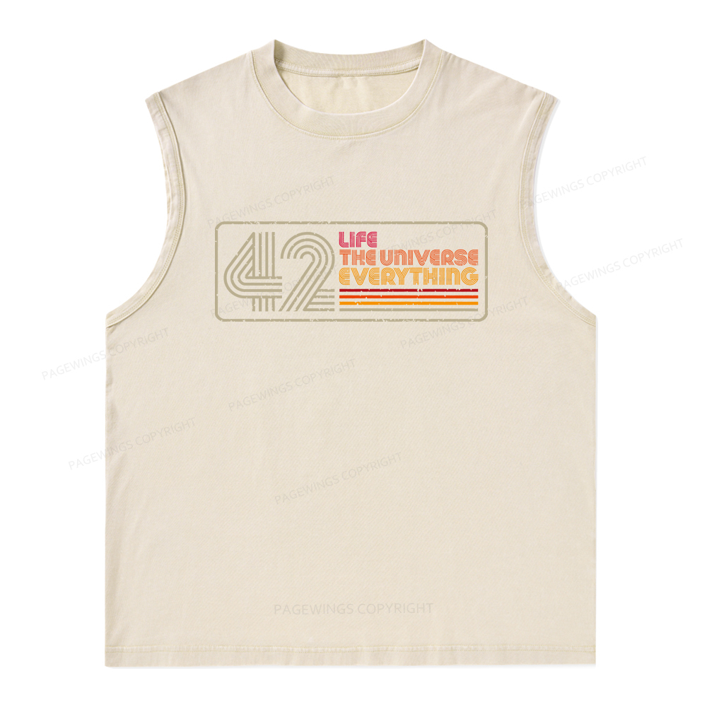 Pagewings Life The Universe Everything Unisex Washed Tank Top