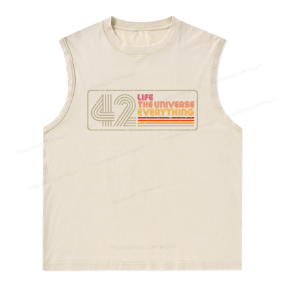 Pagewings Life The Universe Everything Unisex Washed Tank Top