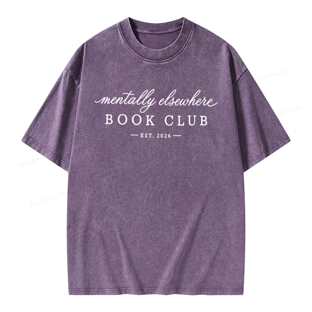 Pagewings Mentally Elsewhere Unisex Washed T-shirt
