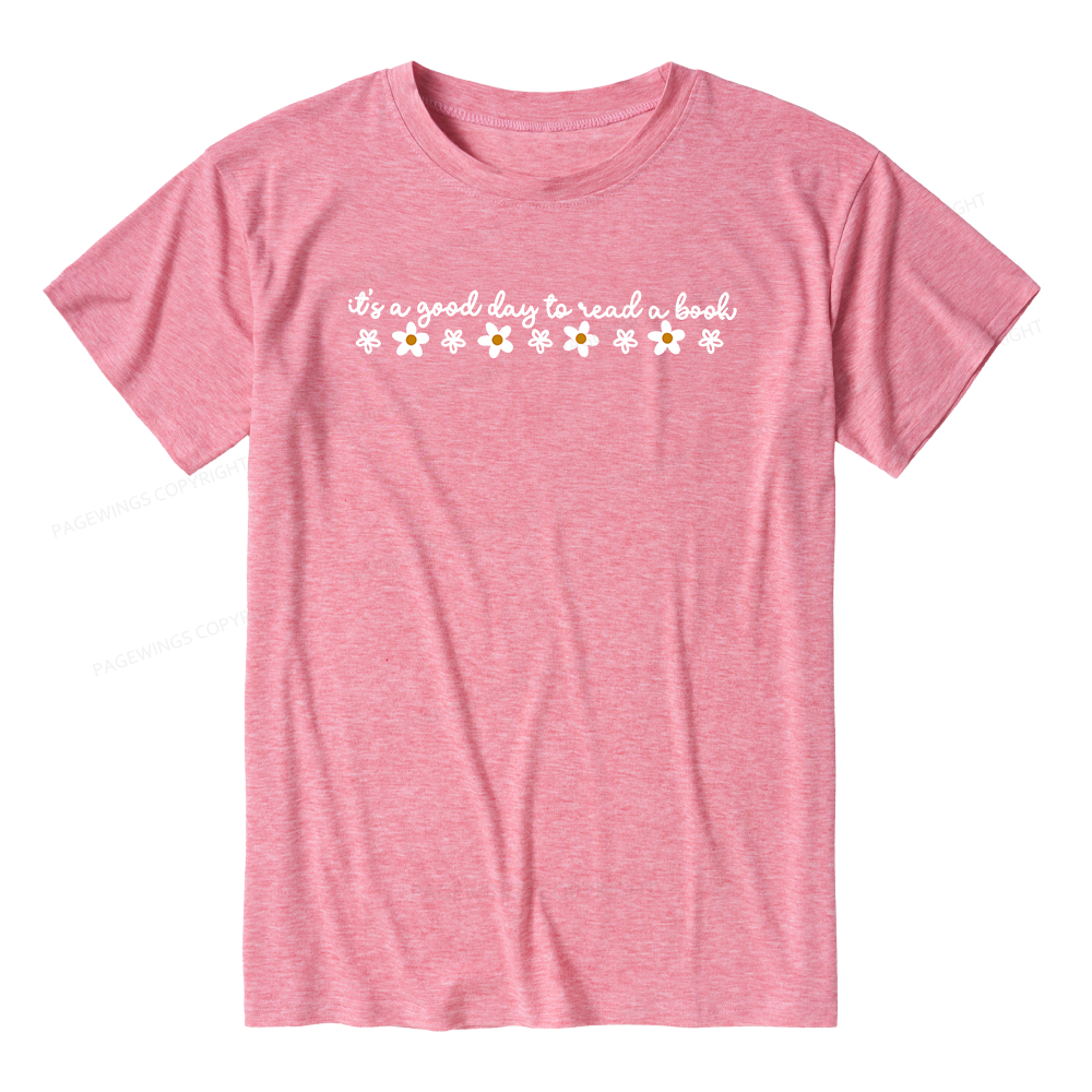 Pagewings Its A Good Day To Read A Book Unisex Heather T-Shirt