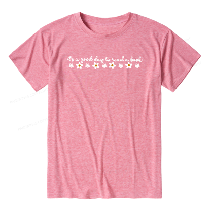 Pagewings Its A Good Day To Read A Book Unisex Heather T-Shirt