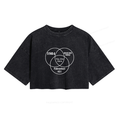 Pagewings I'm With The Banned Women's Washed Cropped T-shirt