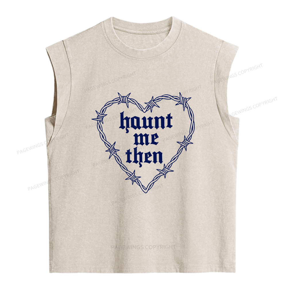 Pagewings Haunt Me Then Women's Washed Tank Top