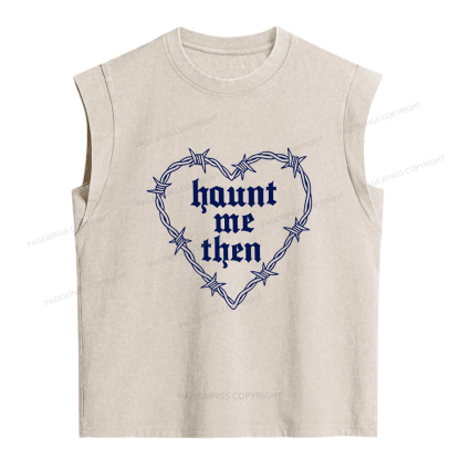 Pagewings Haunt Me Then Women's Washed Tank Top