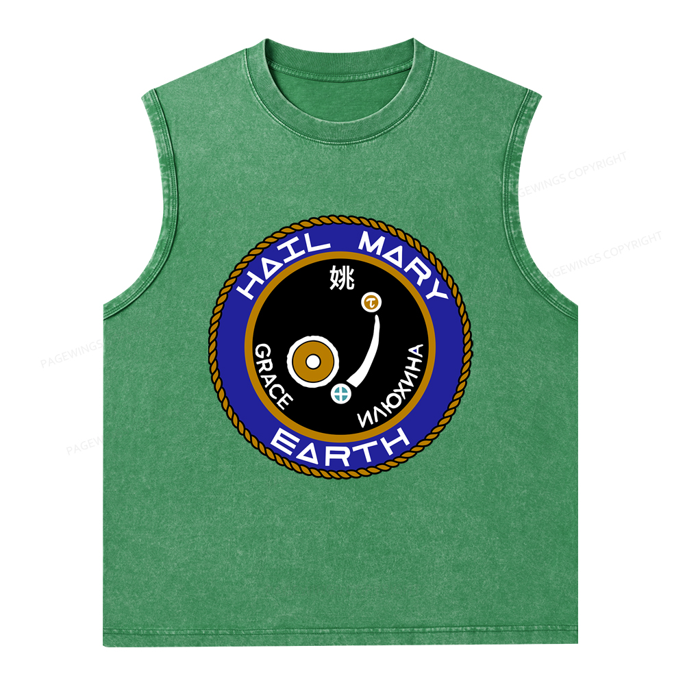 Pagewings Mission Patch Unisex Washed Tank Top