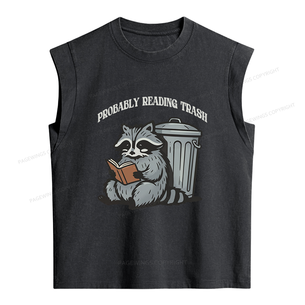 Pagewing Probably Reading Trash Women's Washed Tank Top