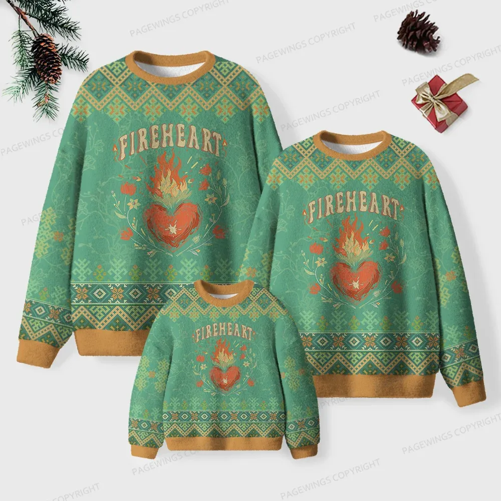 Pagewings Fireheart Unisex Ugly Knit Sweatshirt