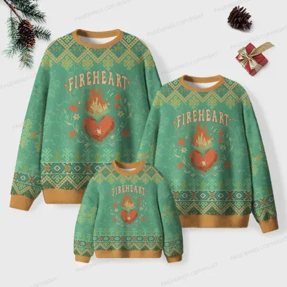 Pagewings Fireheart Unisex Ugly Knit Sweatshirt