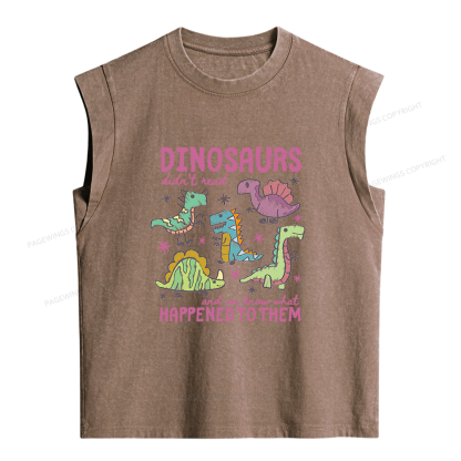 Pagewings Dinosaurs Didn’t Read Women's Washed Tank Top