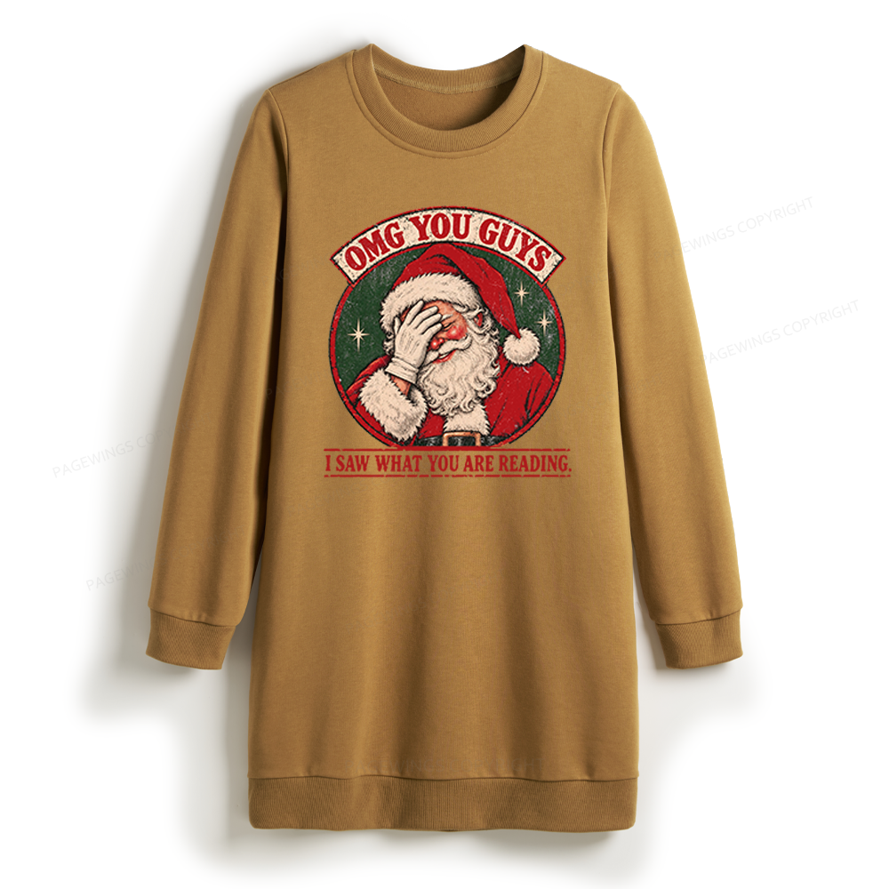 Pagewings Christmas OMG Guys Saw What Reading Sweatshirt Dress
