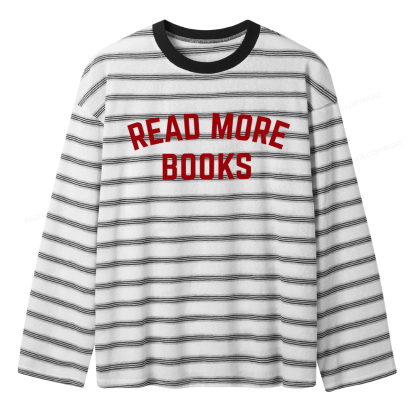Pagewings Read More Books Unisex Striped Long Sleeve T-Shirt