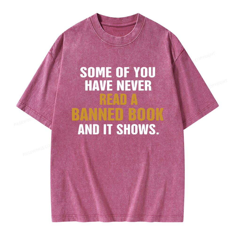 Pagewings Read Banned Books Unisex Washed T-shirt