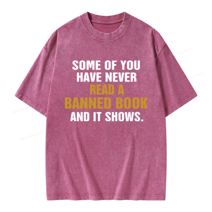 Pagewings Read Banned Books Unisex Washed T-shirt