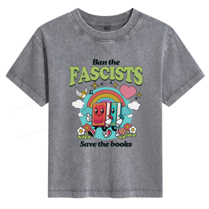 Pagewings Ban the Fascists Save the Books Women's Washed T-shirt