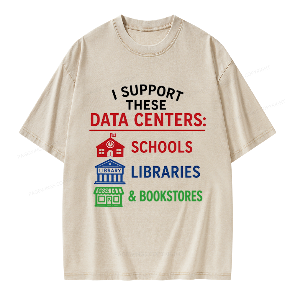 Pagewings I Support These Data Centers Unisex Washed T-shirt