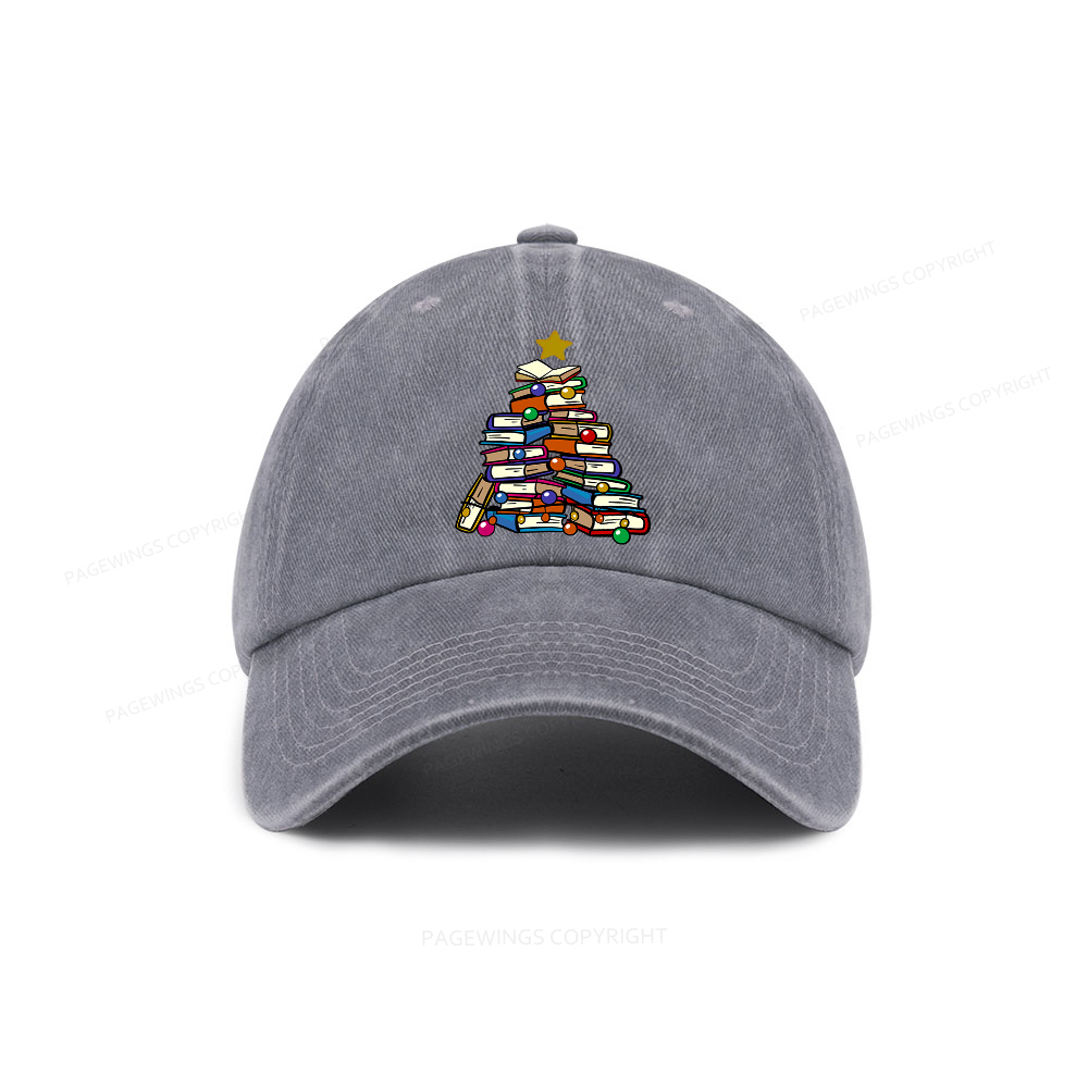 Pagewings Christmas Tree Bookworm Washed Cap