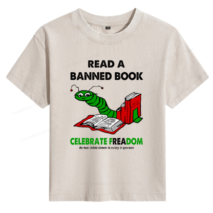 Pagewings Read A Banned Book Women's Washed T-shirt