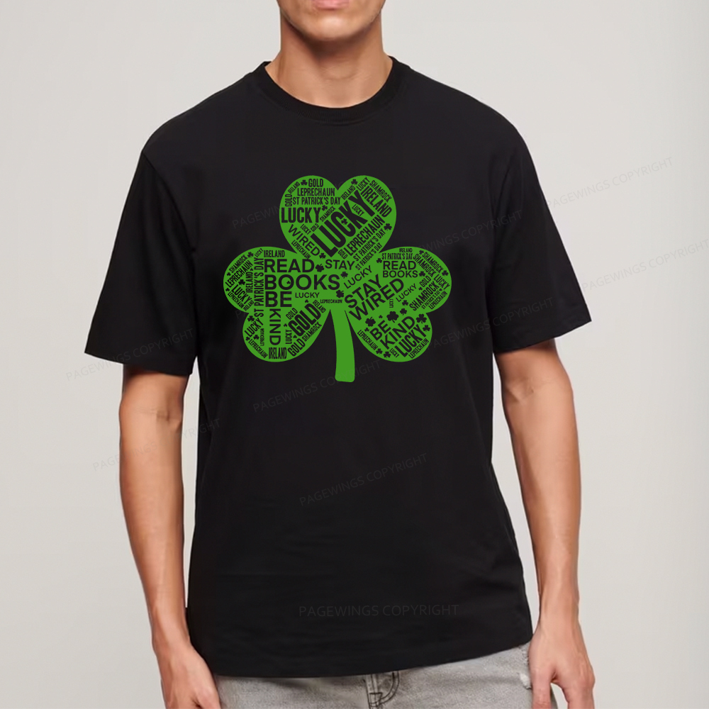 Pagewings St Patricks Day Shirt Lucky Reading Shirt Unisex Classic T-shirt