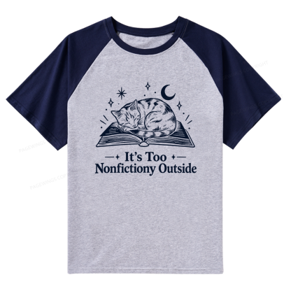 Pagewings Too Nonfictiony Outside Raglan T-shirt