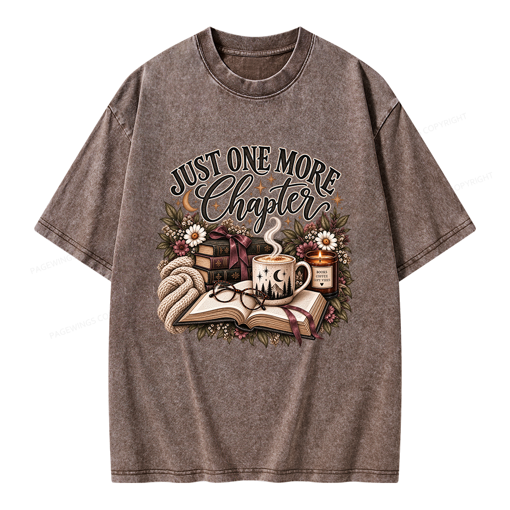 Pagewings Just One More Chapter Unisex Washed T-shirt