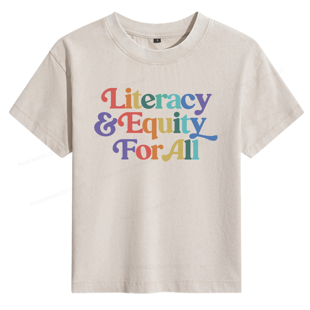 Pagewings Literacy & Equity For All Women's Washed T-shirt