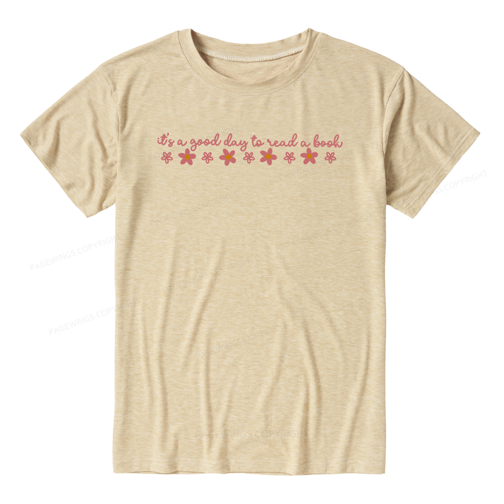 Pagewings Its A Good Day To Read A Book Unisex Heather T-Shirt