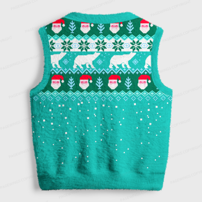 Pagewings Christmas Book Dragon V-Neck Ugly Knit Vest