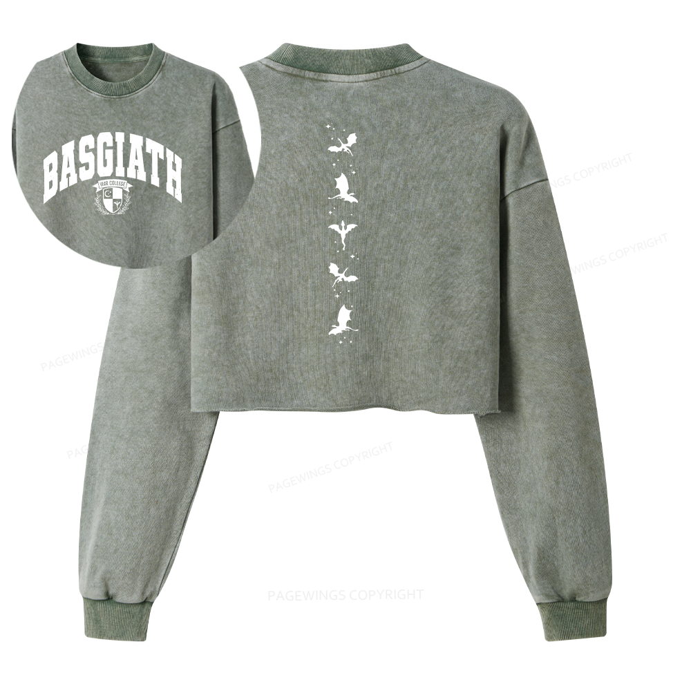 Pagewings Fantasy Bookish Washed Crop Sweatshirt