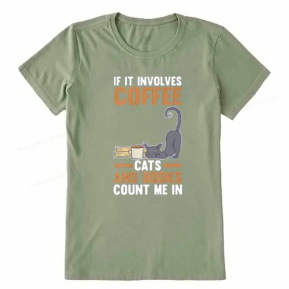 Pagewings Cats Reading Books Coffee Unisex Classic T-shirt
