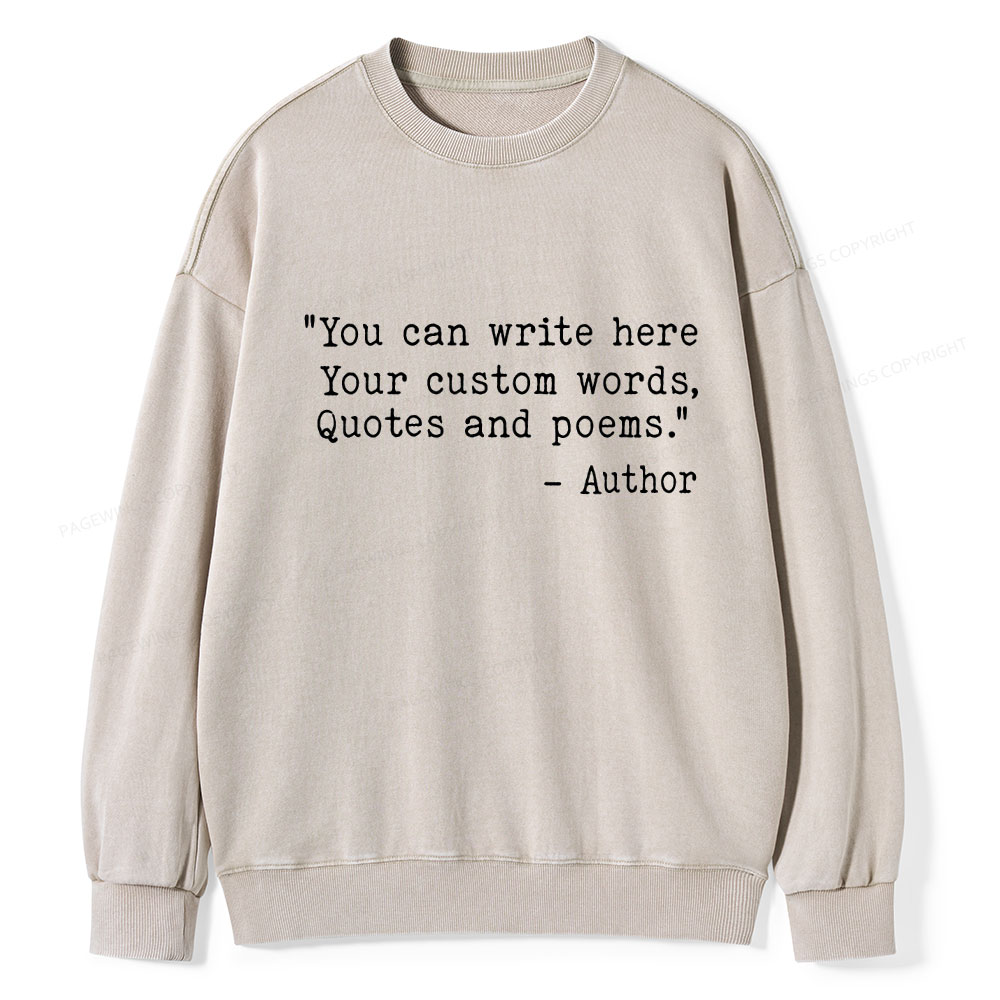 Pagewings Personalized Typewriter  Unisex Washed Sweatshirt