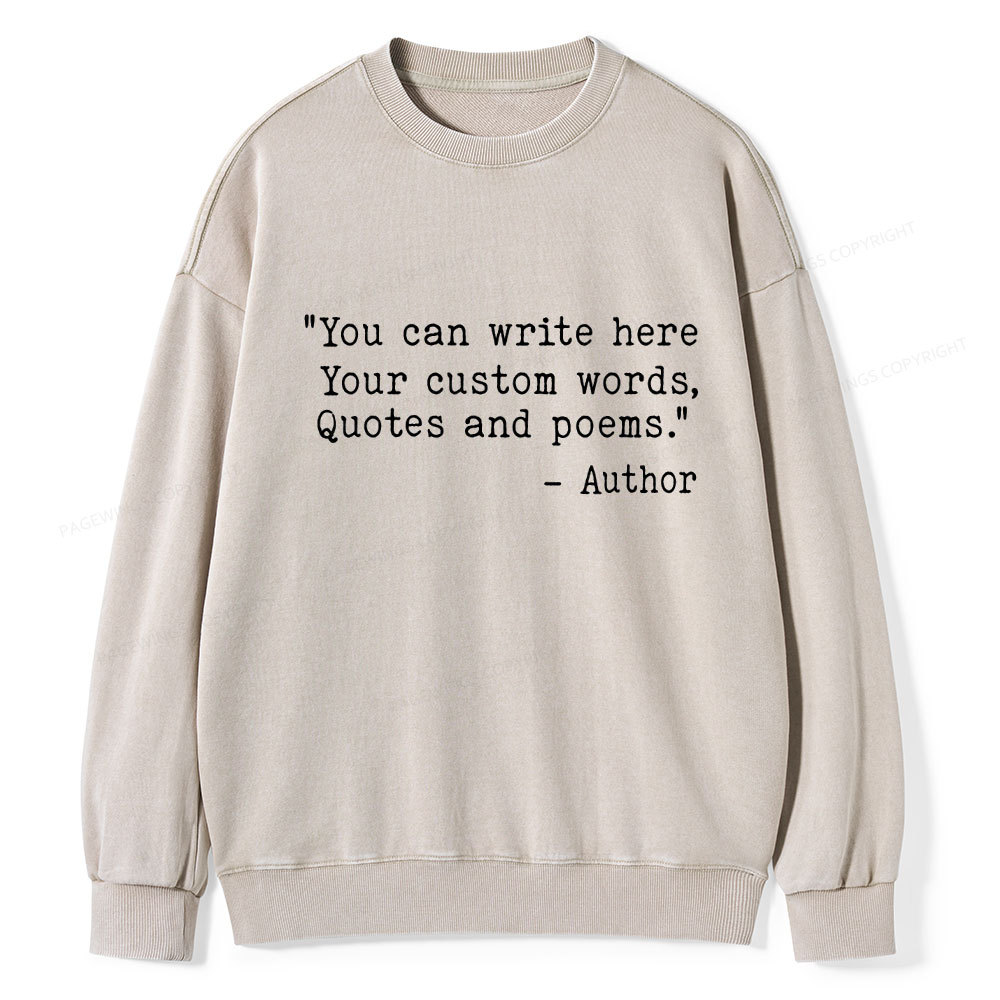 Pagewings Personalized Typewriter  Unisex Washed Sweatshirt