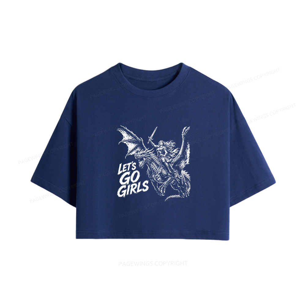 Pagewings Woman Dragon Rider Women Crop Tops