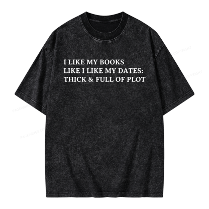 Pagewings I Like My Books Unisex Washed T-shirt