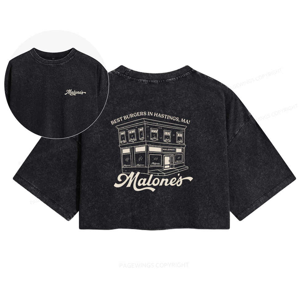 Pagewings Hockey Romance Women's Washed Cropped T-shirt