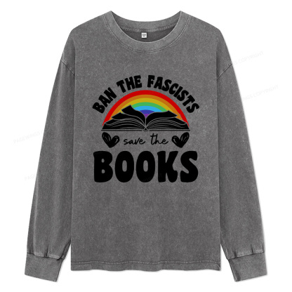 Pagewings Banned books Unisex Washed Long Sleeve T-shirt