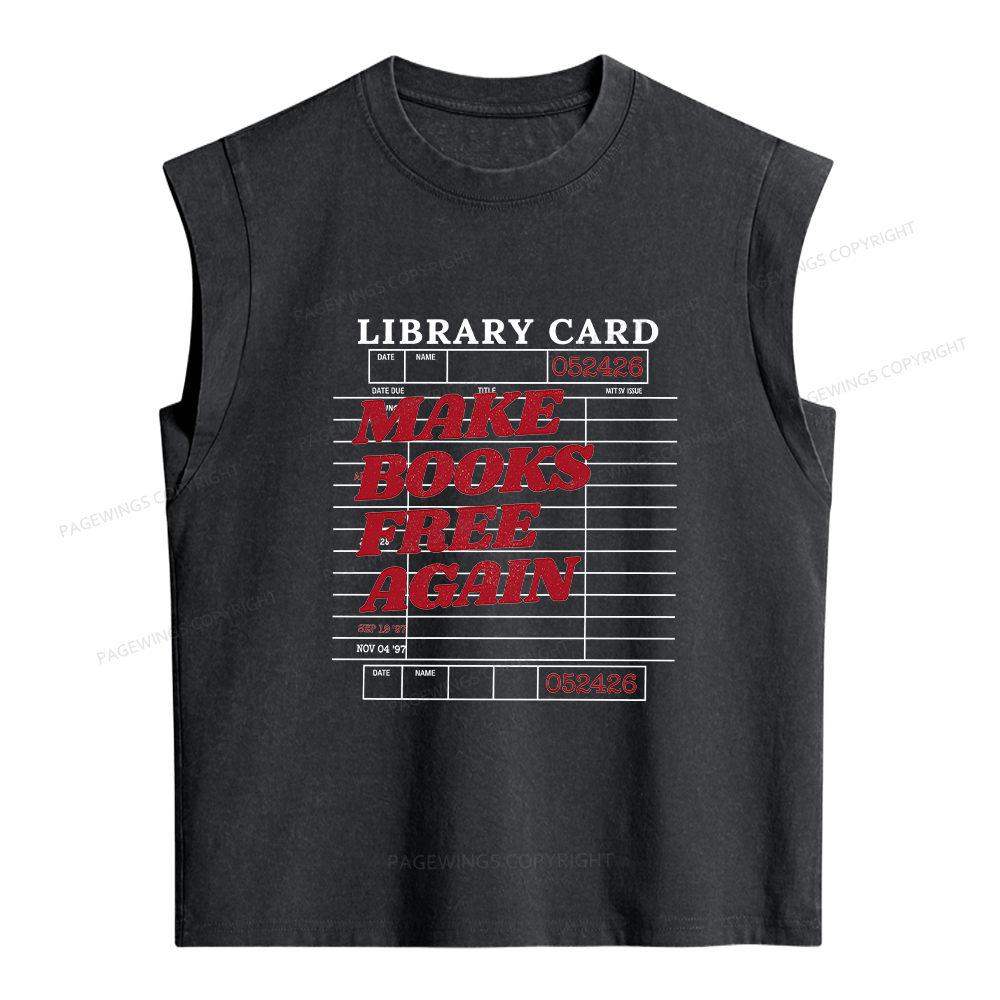 Pagewings Make Books Free Again Women's Washed Tank Top
