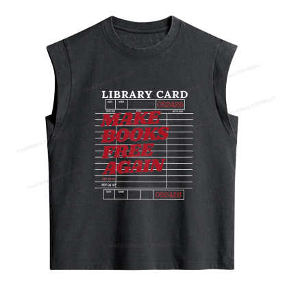 Pagewings Make Books Free Again Women's Washed Tank Top