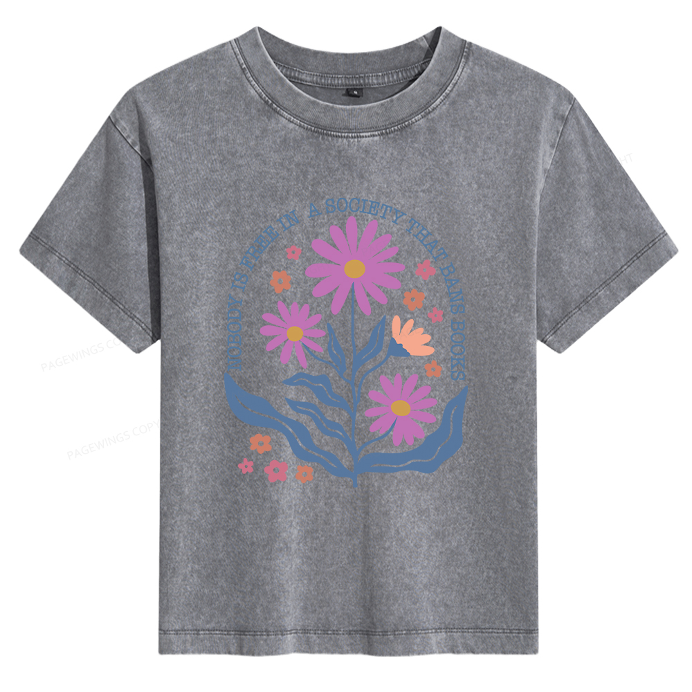 Pagewings Read Banned Books Shirt, Social Justice Gift Women's Washed T-shirt