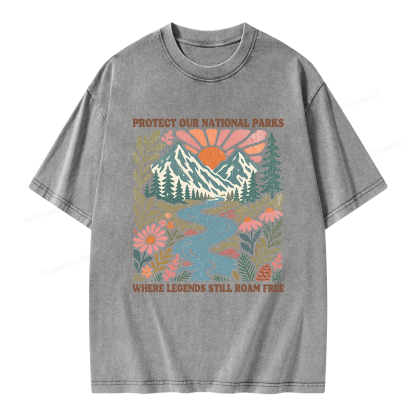 Pagewings National Parks Unisex Washed T-shirt