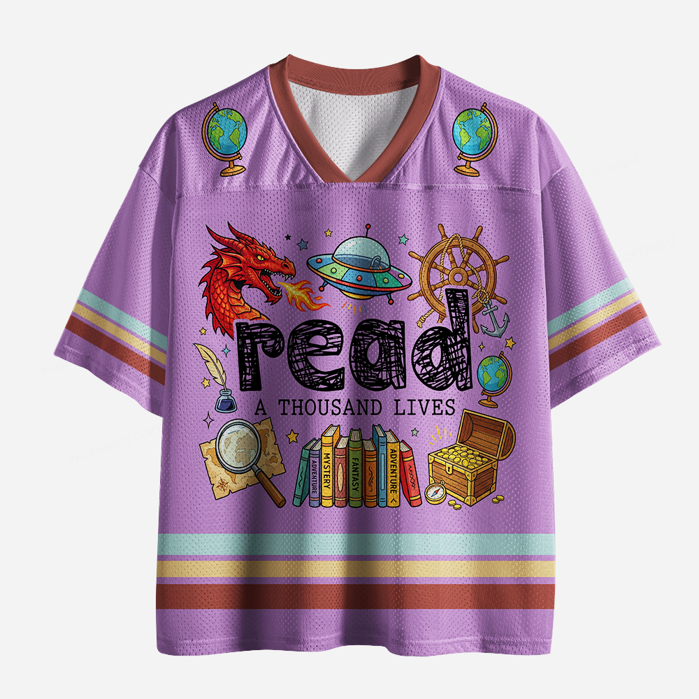 Pagewings Read A Thousand Lives Unisex Mesh Jersey