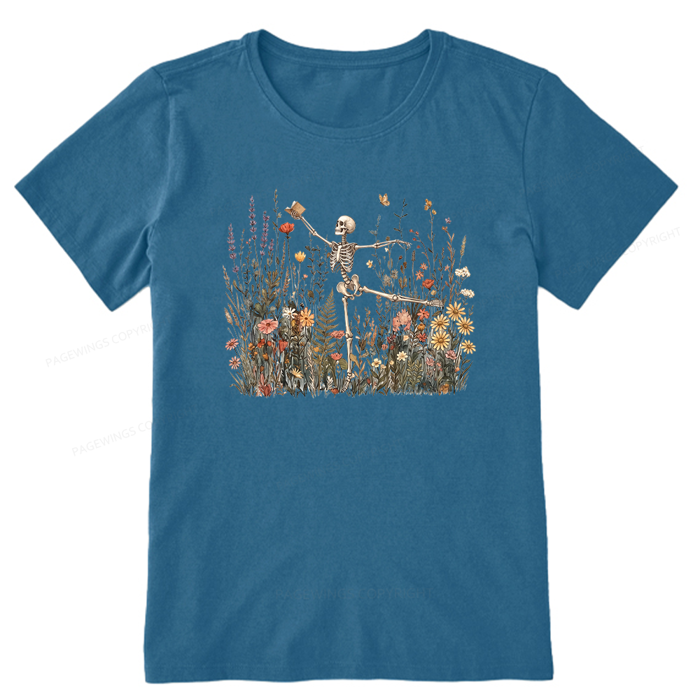 Pagewings Skeleton Reading Unisex Classic T-shirt