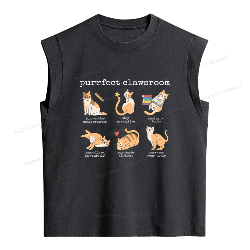 Pagewing Funny Teacher  Women's Washed Tank Top