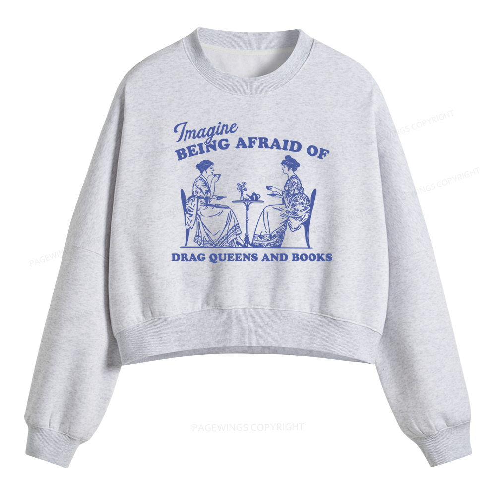 Pagewings Drag Queens Fleece Crop Sweatshirt