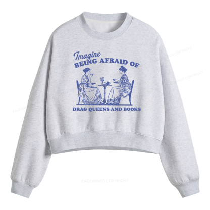 Pagewings Drag Queens Fleece Crop Sweatshirt