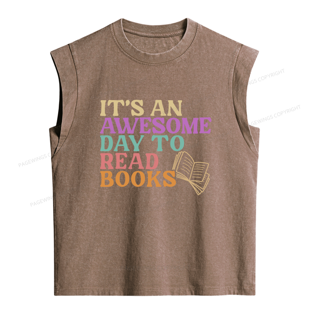 Pagewings Read Books Be Kind Stay Weird Women's Washed Tank Top